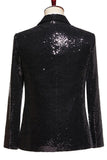 Sparkly Black Sequins 2 Pieces Peak Lapel 2 Pieces Men's Prom Suits