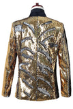Sparkly Silver and Golden Shawl Lapel Sequins Men's Prom Blazer