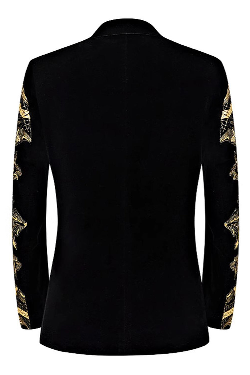 Golden Jacquard 2 Piece Notched Lapel Men's Prom Suits