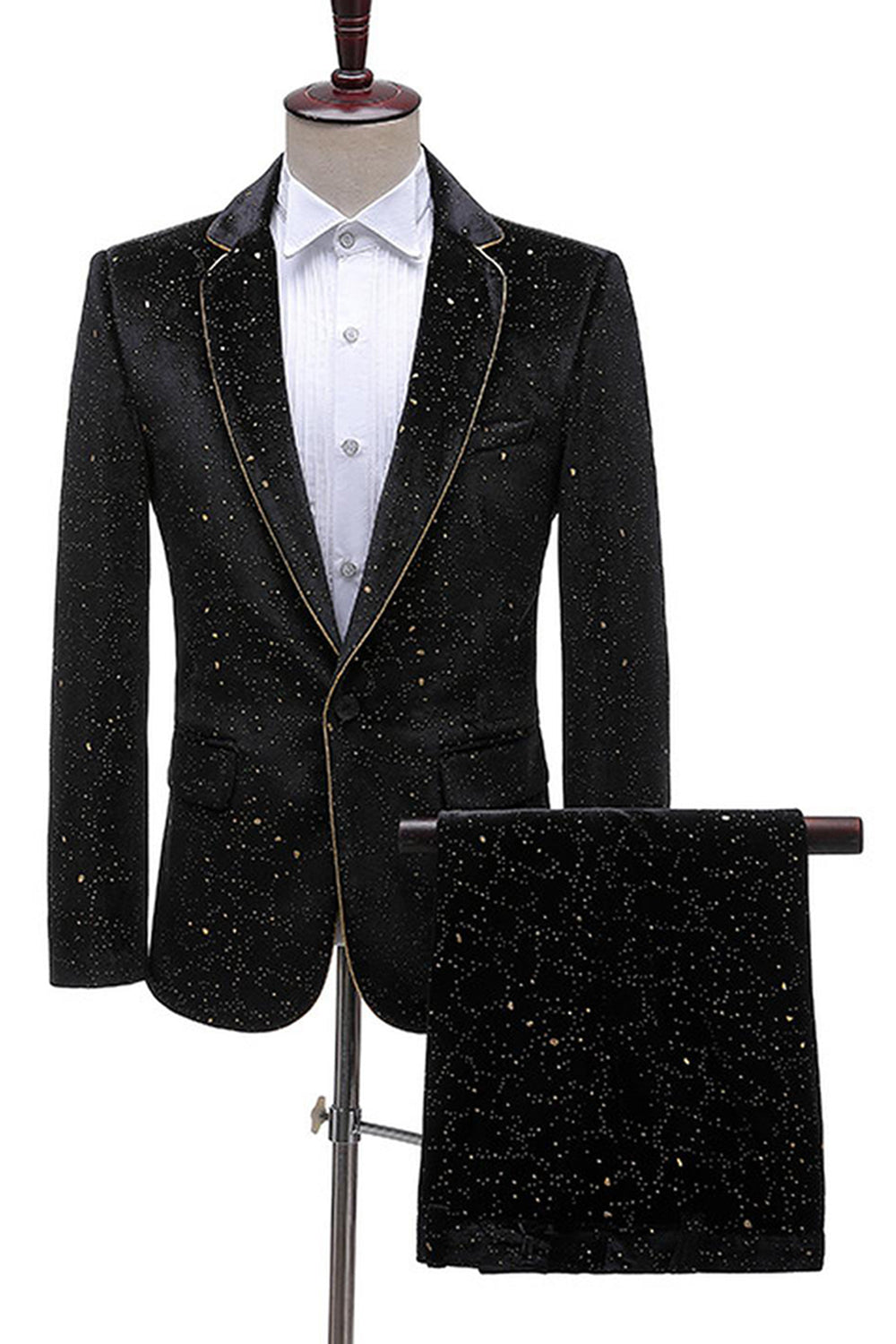 Glitter Green Notched Lapel One Button 2 Piece Men's Prom Suits