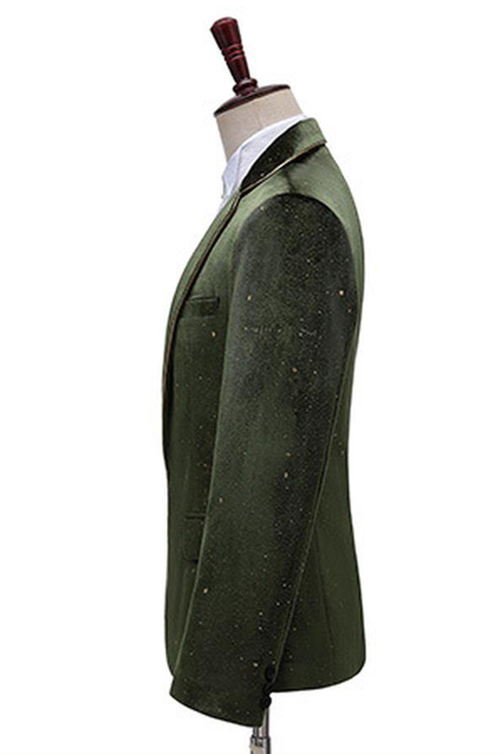 Glitter Green Notched Lapel One Button 2 Piece Men's Prom Suits