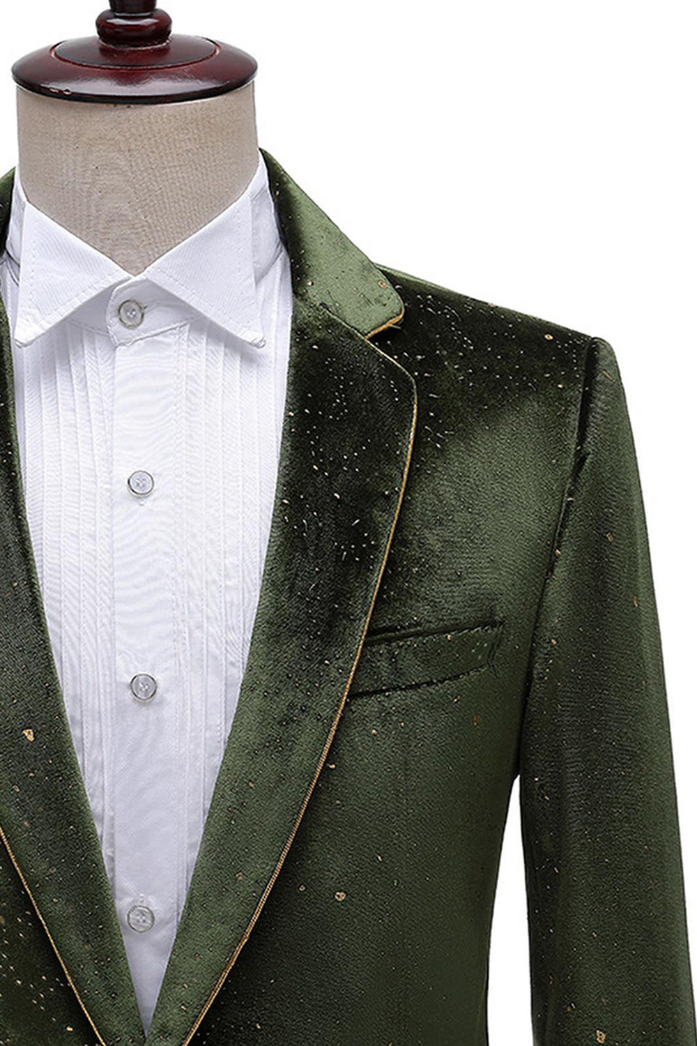 Glitter Green Notched Lapel One Button 2 Piece Men's Prom Suits