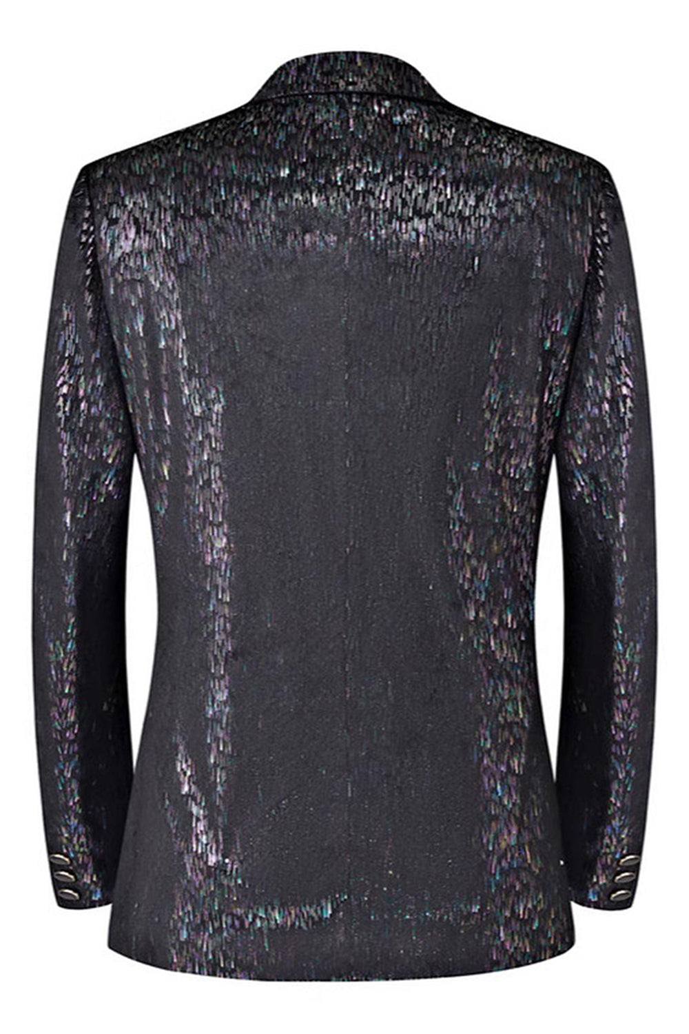 Sparkly Black Floral Notched Lapel 2 Piece Men's Prom Suits