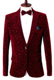 Red Slim Fit Notched Lapel One Button Men's Prom Blazer