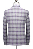 Purple Plaid 3 Pieces Notched Lapel Men's Prom Suits