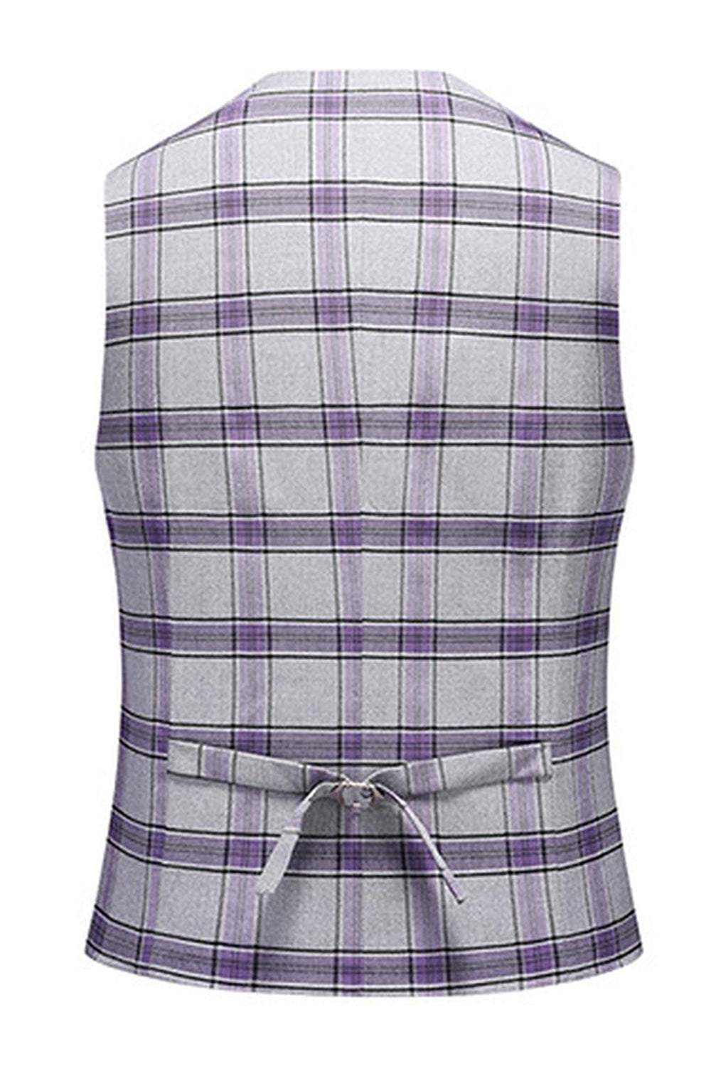 Purple Plaid 3 Pieces Notched Lapel Men's Prom Suits