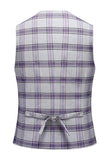 Purple Plaid 3 Pieces Notched Lapel Men's Prom Suits