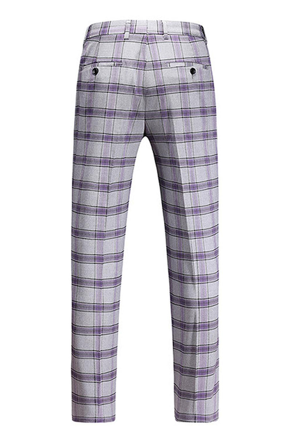 Purple Plaid 3 Pieces Notched Lapel Men's Prom Suits