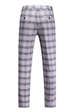 Purple Plaid 3 Pieces Notched Lapel Men's Prom Suits