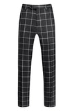 Black Plaid 2 Pieces Peak Lapel Men's Prom Suits