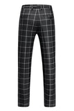 Black Plaid 2 Pieces Peak Lapel Men's Prom Suits