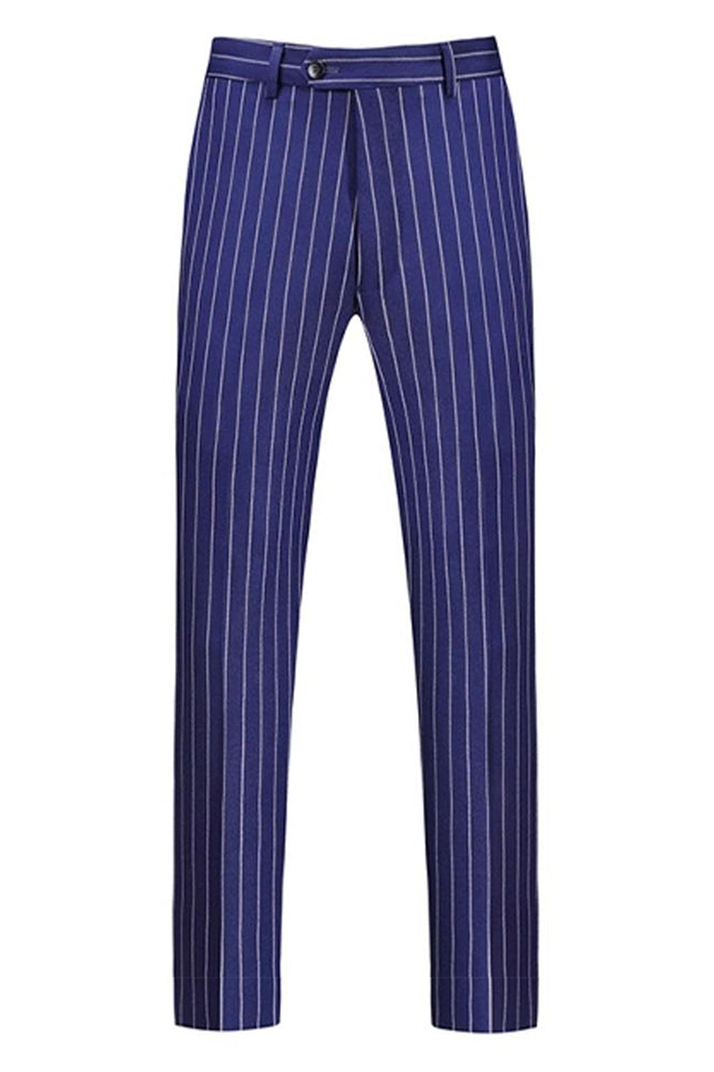 Blue Peak Lapel Striped 2-Piece Slim Fit Men's Suits