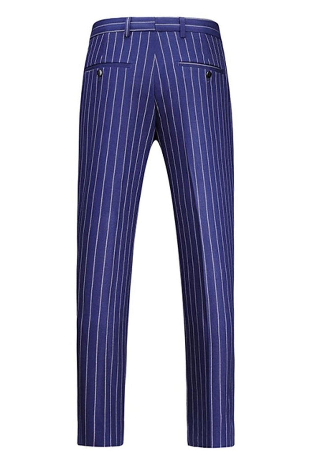 Blue Peak Lapel Striped 2-Piece Slim Fit Men's Suits