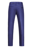 Blue Peak Lapel Striped 2-Piece Slim Fit Men's Suits