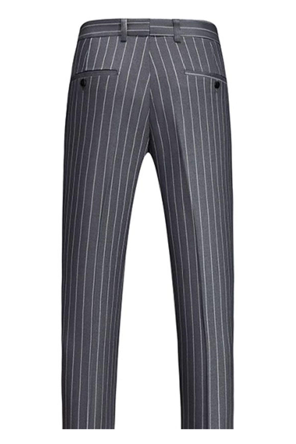 Blue Peak Lapel Striped 2-Piece Slim Fit Men's Suits