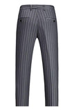 Blue Peak Lapel Striped 2-Piece Slim Fit Men's Suits