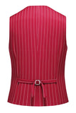 Red Striped Peak Lapel 3-Piece Men's Prom Suits