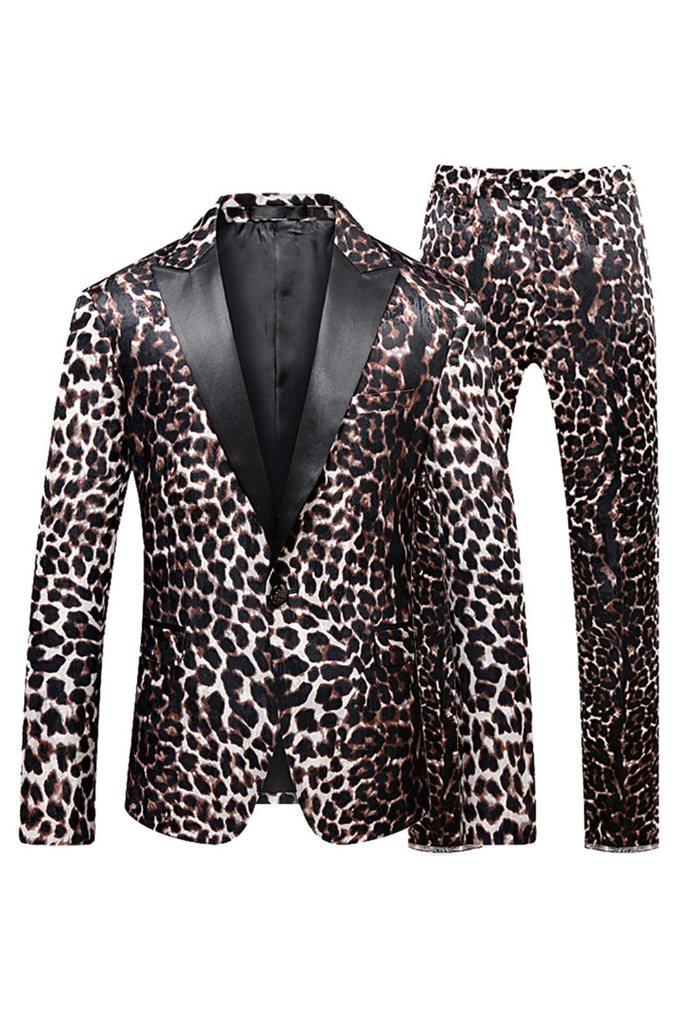 Leopard Peak Lapel 2-Piece One Button Men's Prom Suits