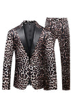 Leopard Peak Lapel 2-Piece One Button Men's Prom Suits