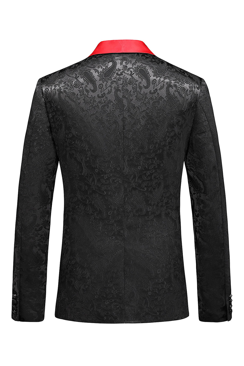 Black Printed Shawl Lapel One Button 2-Piece Men's Prom Suits