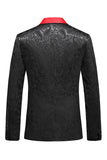 Black Printed Shawl Lapel One Button 2-Piece Men's Prom Suits