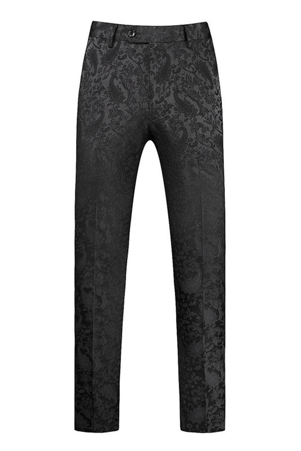 Black Printed Shawl Lapel One Button 2-Piece Men's Prom Suits