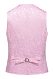 Pink Printed Peak Lapel 3-Piece Men's Prom Suits