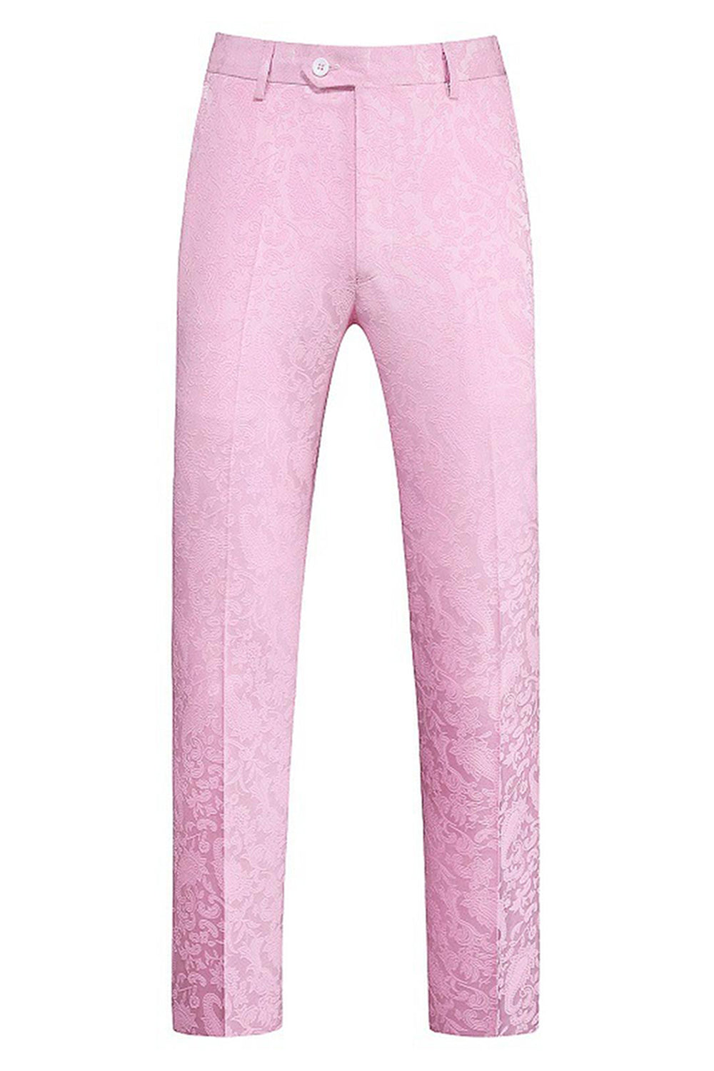 Pink Printed Peak Lapel 3-Piece Men's Prom Suits