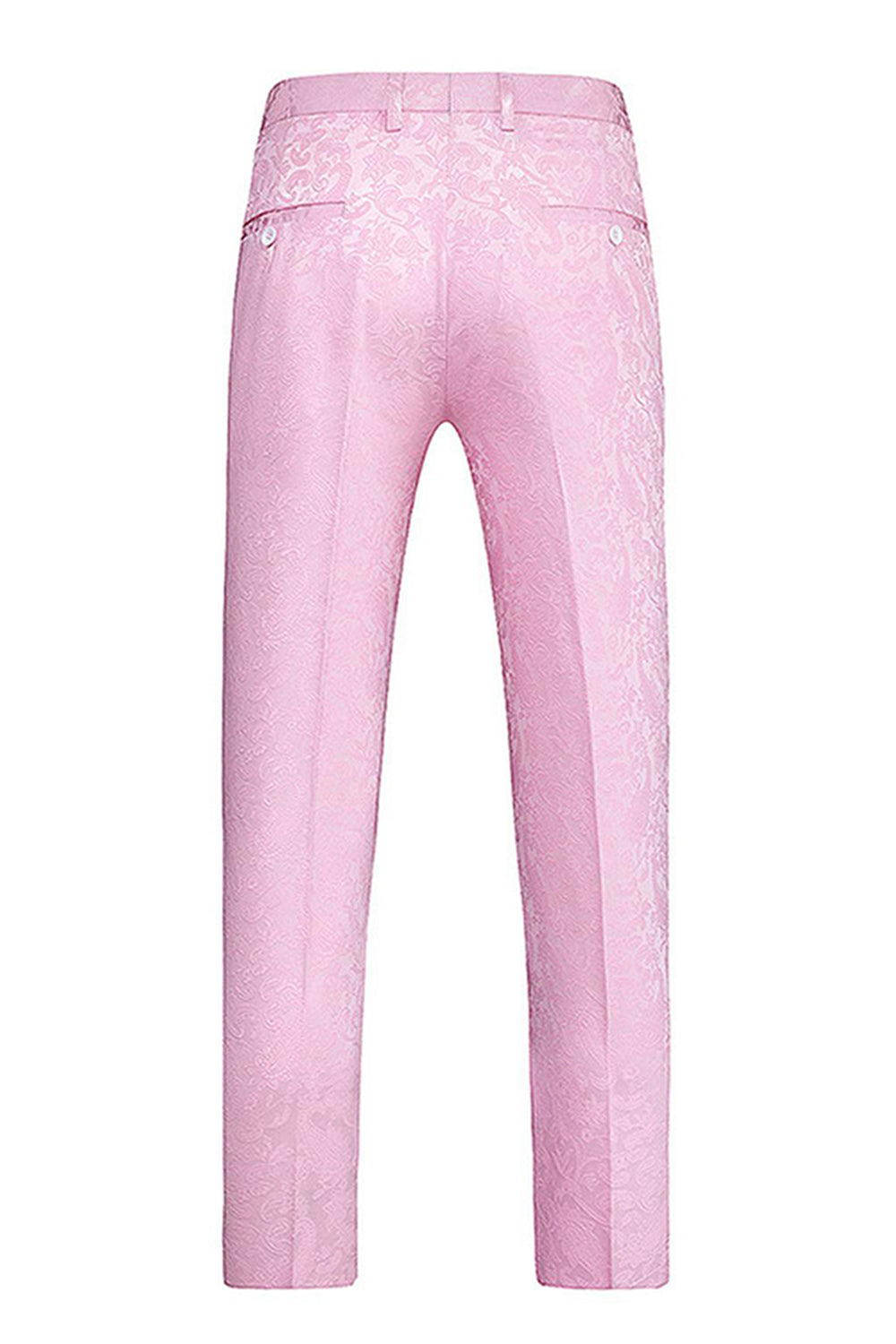 Pink Printed Peak Lapel 3-Piece Men's Prom Suits