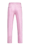 Pink Printed Peak Lapel 3-Piece Men's Prom Suits