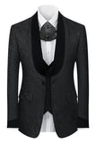Black Shawl Lapel One Button 3-Piece Men's Prom Suits