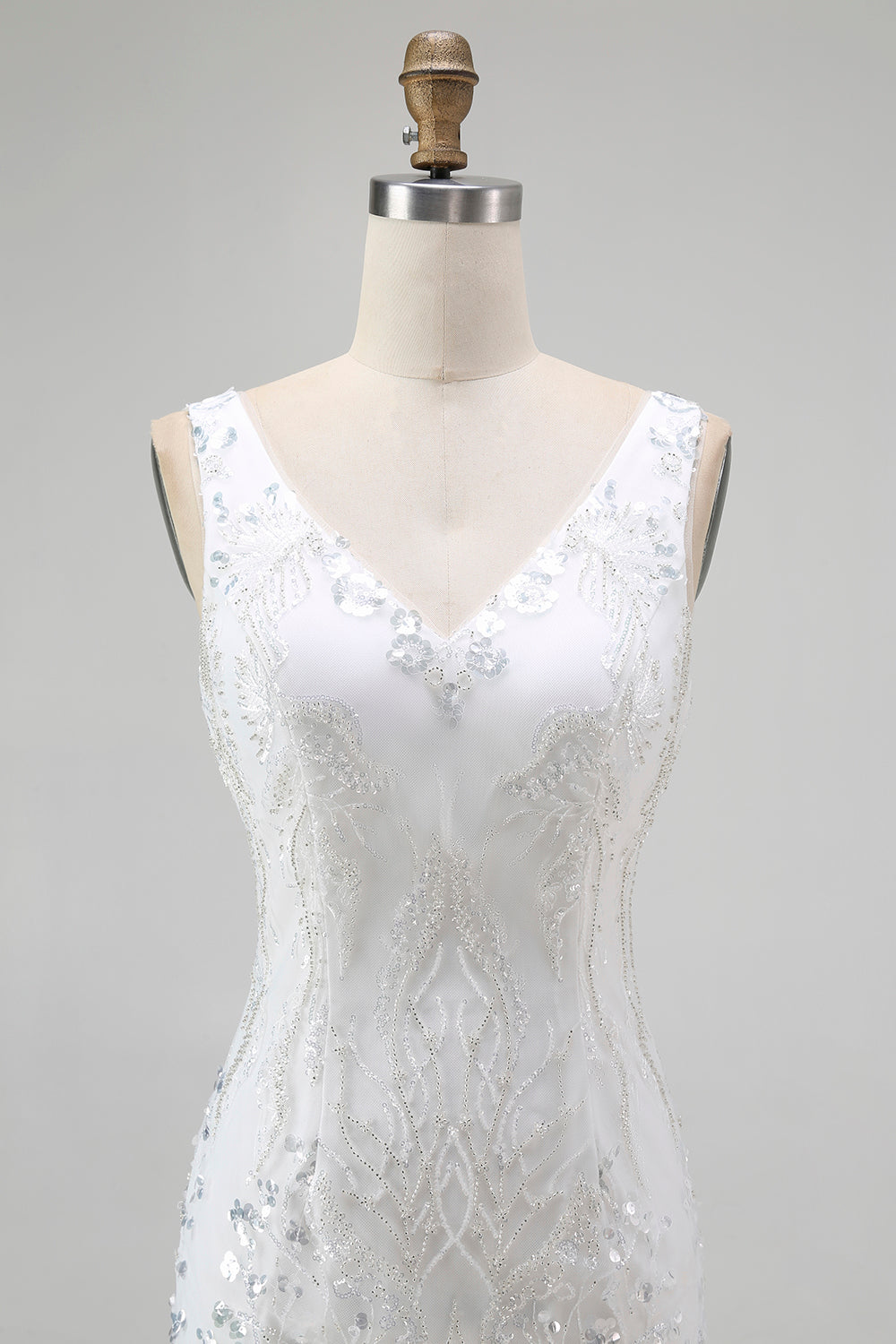 White Bodycon Sequin Short Homecoming Dress