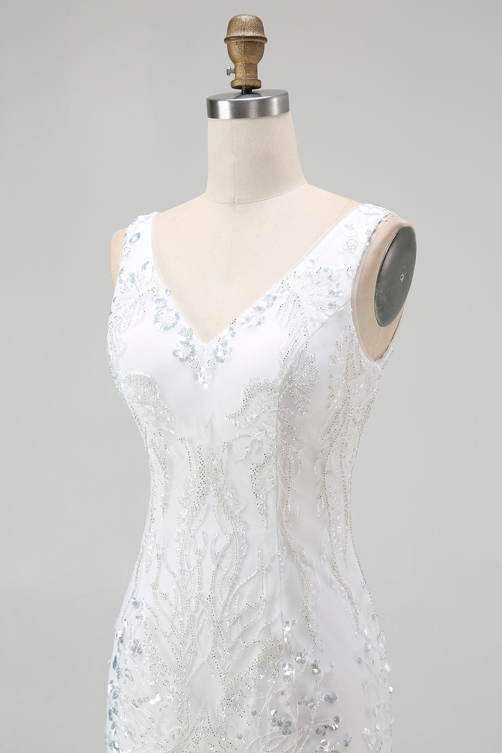 White Bodycon Sequin Short Homecoming Dress