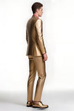 Golden Single Breasted Peak Lapel Men's Prom Suits