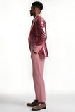 Blush 2 Piece Peak Lapel Men's Prom Suits with Sequins