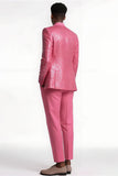 2 Piece Blush Slim Fit Peak Lapel Men's Prom Suits with Sequins