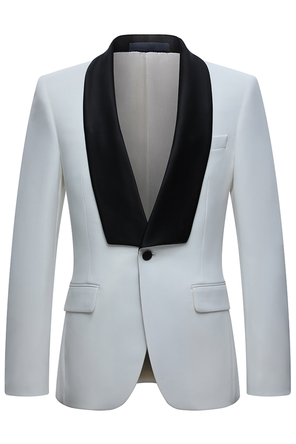 White Shawl Lapel One Button 2 Piece Men's Suits