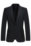 2 Piece Peak Lapel Slim Fit Black Men's Suits