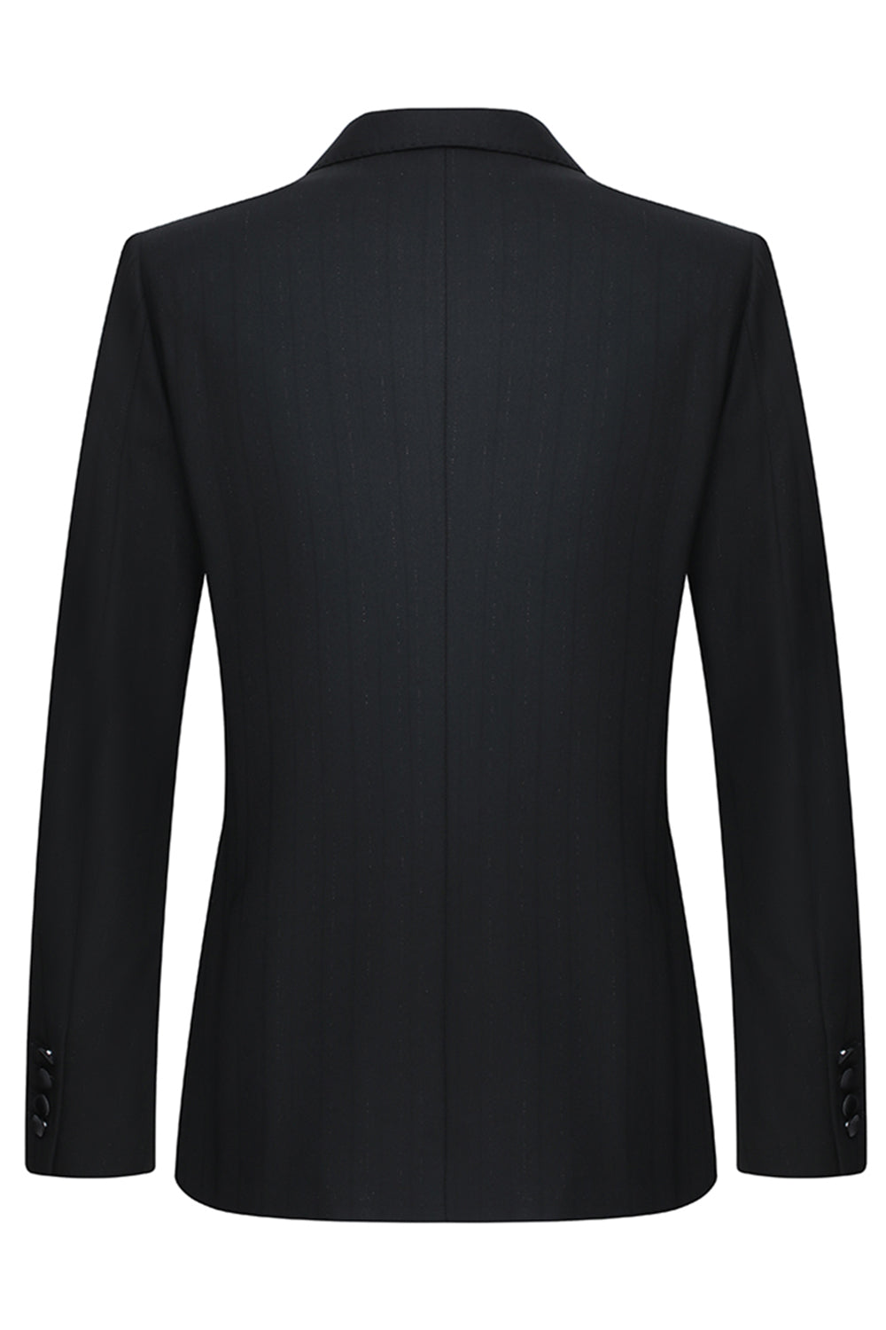 2 Piece Peak Lapel Double Breasted Black Men's Party Suits