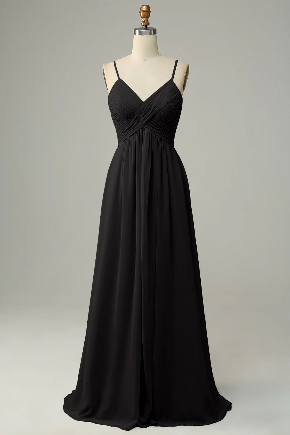 Spaghetti Straps Sleeveless Dusty Sage Bridesmaid Dress