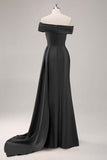 Off The Shoulder Pleated Champagne Sheath Long Formal Dress