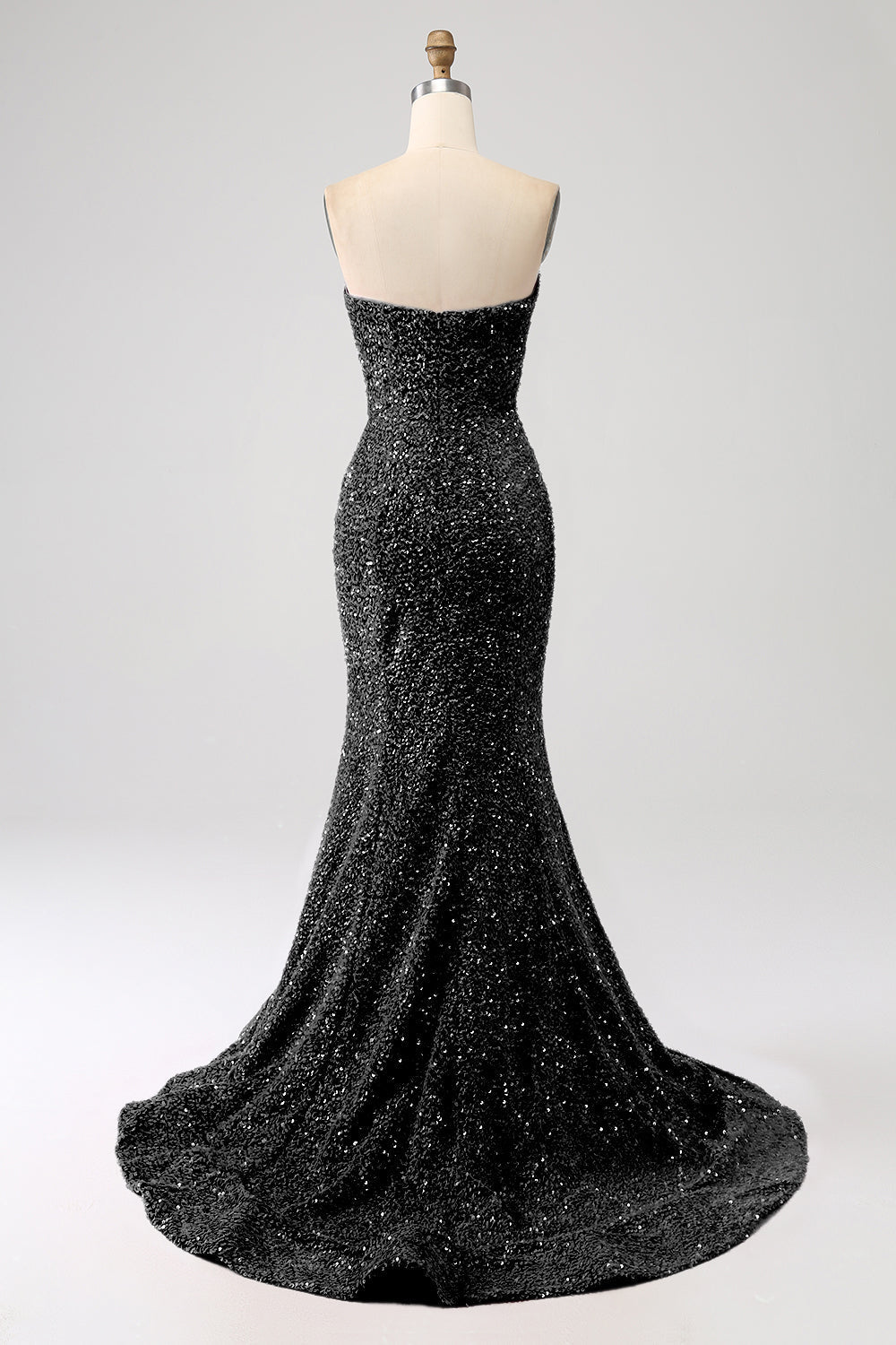 Golden Mermaid Sweetheart Sweep Train Formal Dress With Sequins