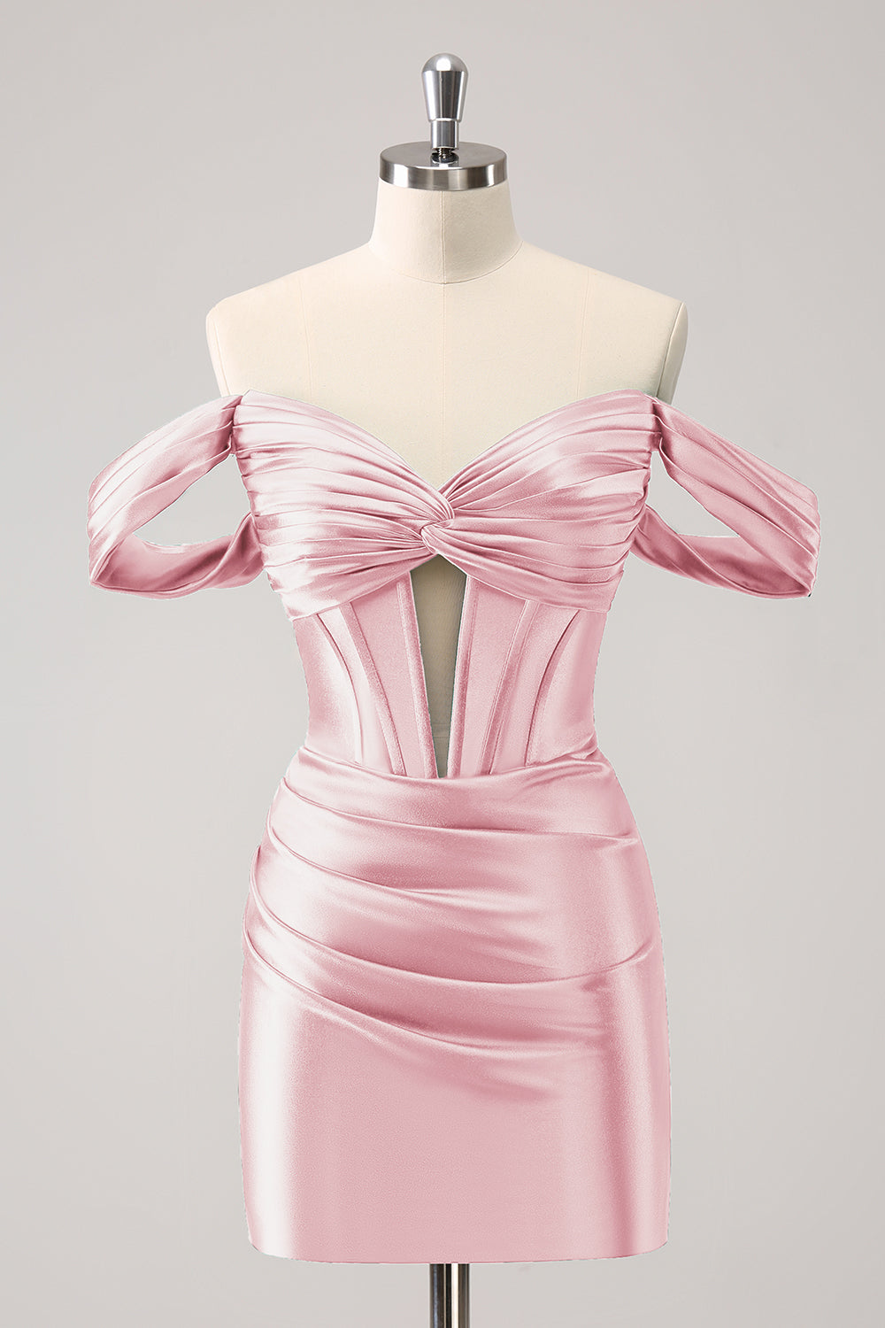 Dark Green Tight Off the Shoulder Corset Satin Cocktail Dress