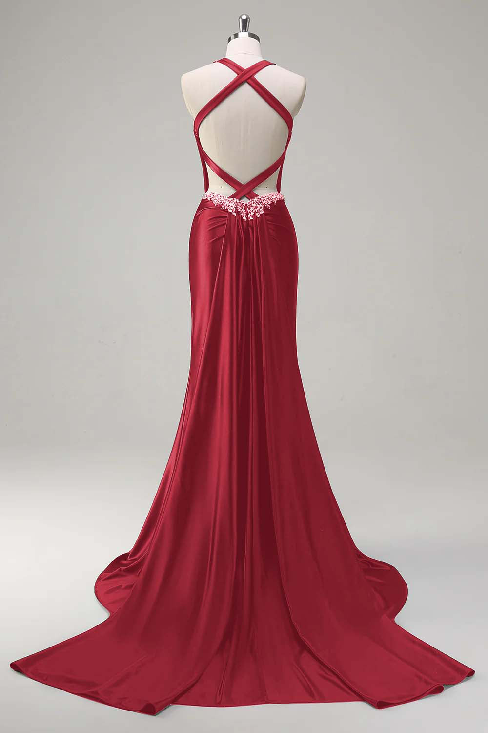 Sparkly Dusty Blue Mermaid Sweetheart Corset Formal Dress