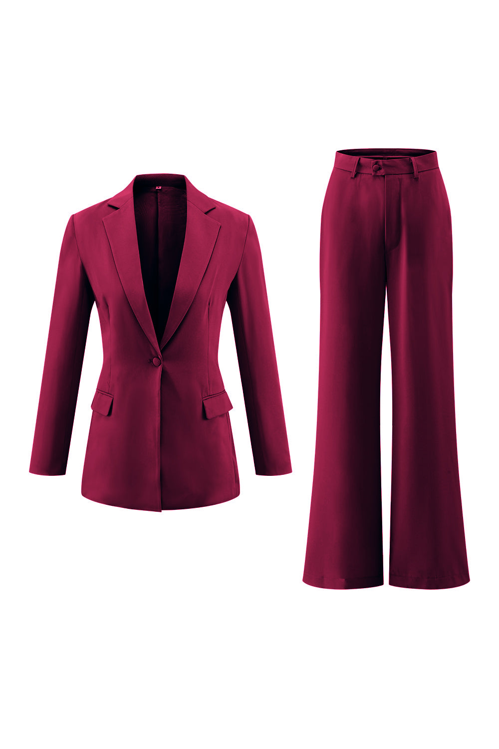Black Notched Lapel 2 Piece Women's Work Suits with Pockets
