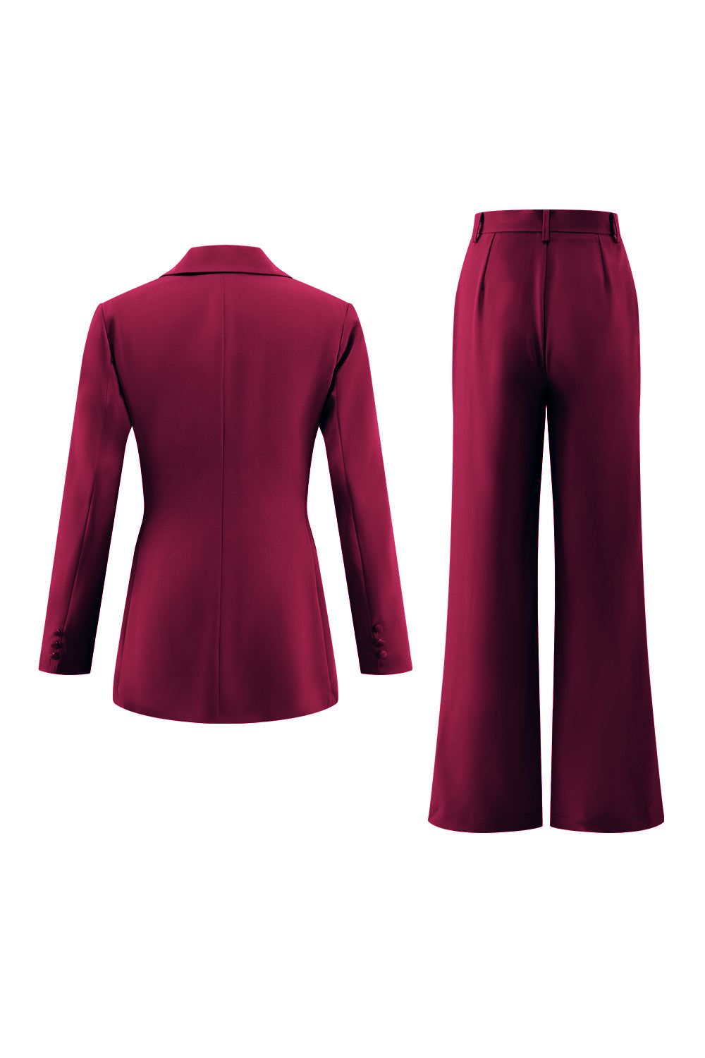 Black Notched Lapel 2 Piece Women's Work Suits with Pockets