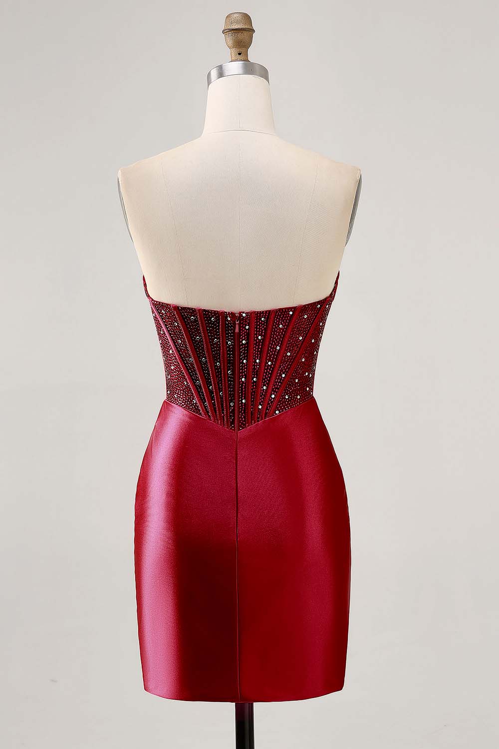 Sparkly Fuchsia Corset Bodycon Short Cocktail Dress with Beading