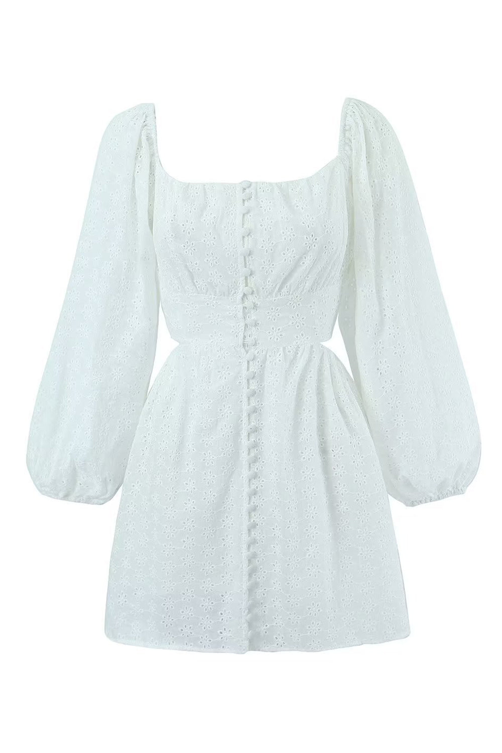 White Long Sleeves Short Little Graduation Dress