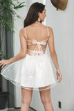 White A-Line Spaghetti Straps Short Graduation Dress
