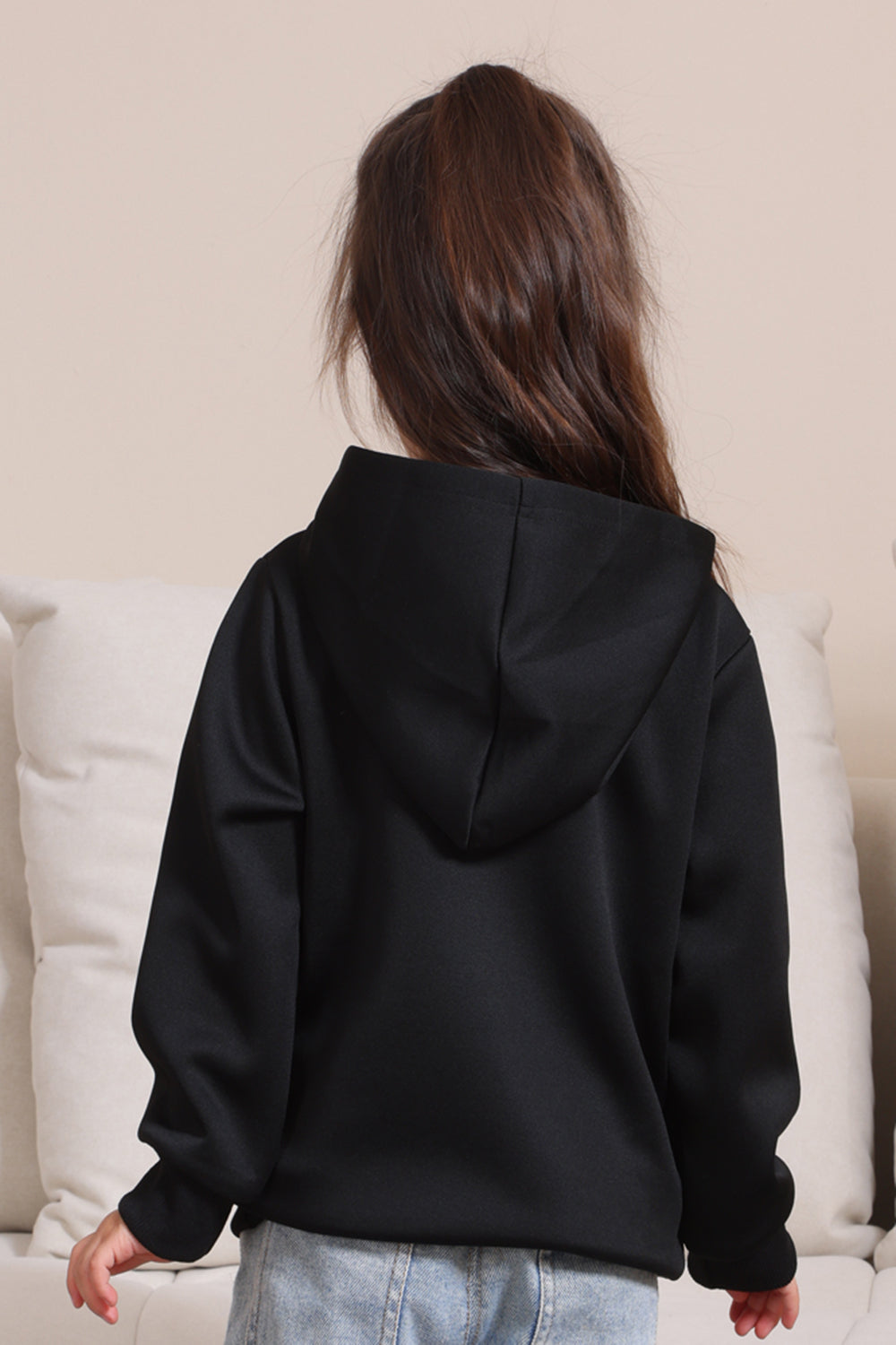 Black Devil Pumpkin Print Hooded Halloween Family Sweatshirts